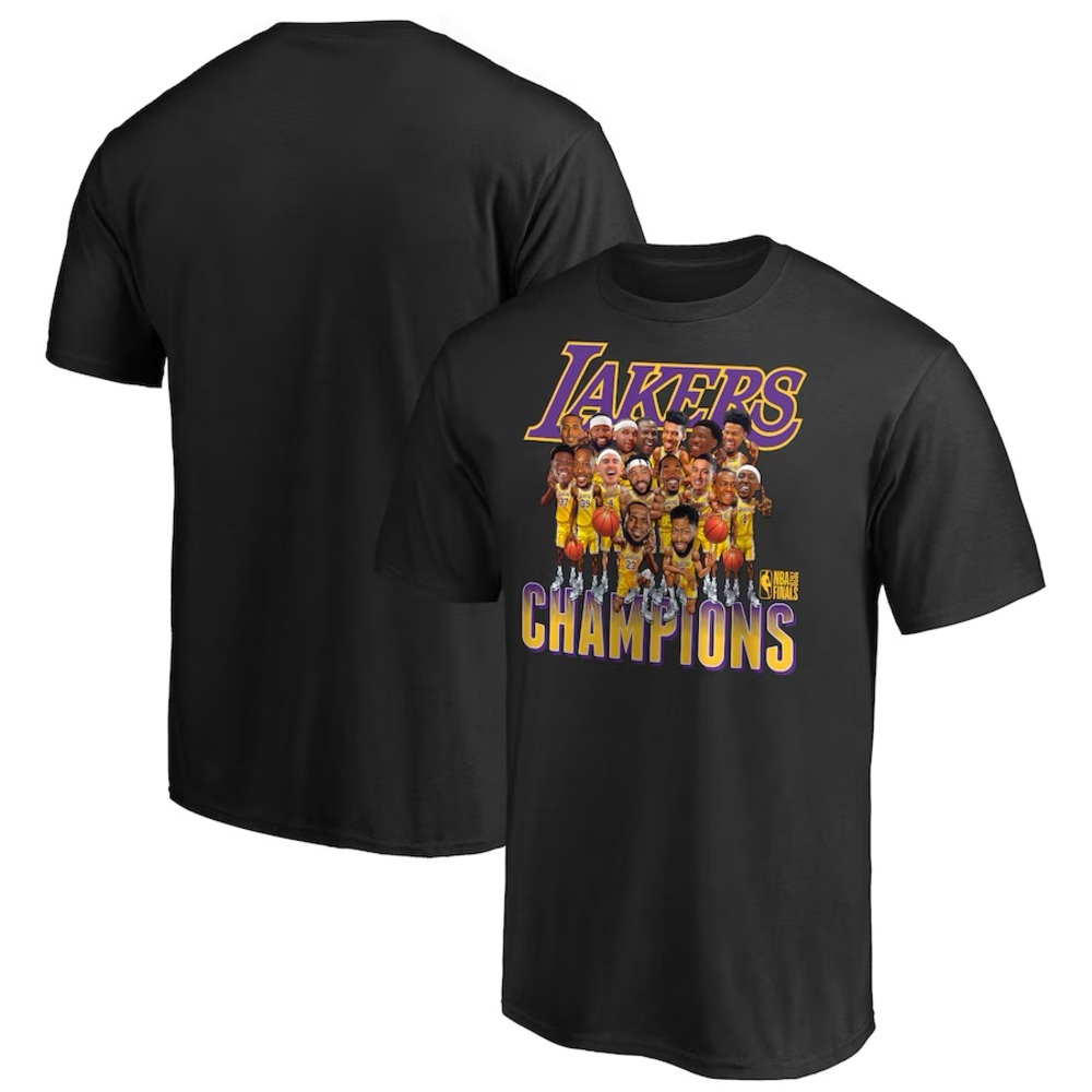 LA Lakers Fanatics 2020 NBA Finals Champions Team Caricature T-Shirt NWT MEDIUM